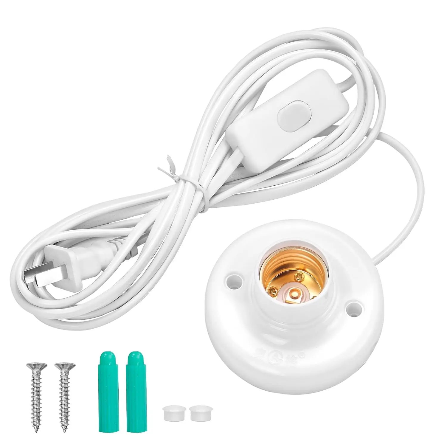 9.84ft E26/E27 Light Socket with Cord, On/Off Switch, Hanging Lamp Extension for Garage & Indoor Use
9.84ft E26/E27 Light Socket with Cord, On/Off Switch, Hanging Lamp Extension for Garage & Indoor Use