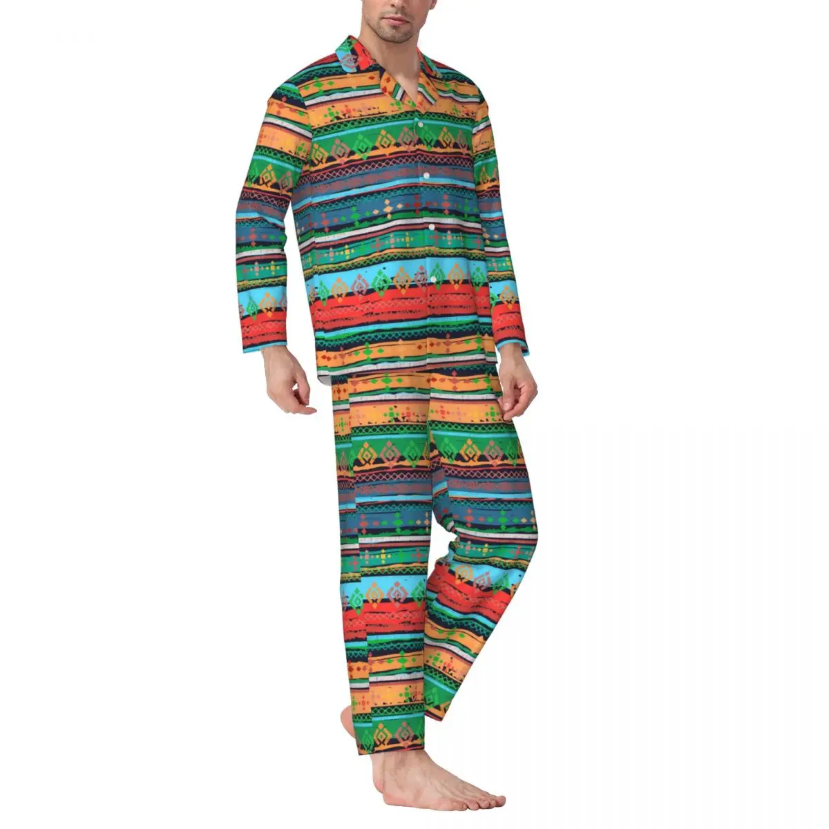 Retro Tribal Pajama Sets ethnic boho Trendy Sleepwear Male Long Sleeve Aesthetic Night Two Piece Nightwear Plus Size
Retro Tribal Pajama Sets ethnic boho Trendy Sleepwear Male Long Sleeve Aesthetic Night Two Piece Nightwear Plus Size