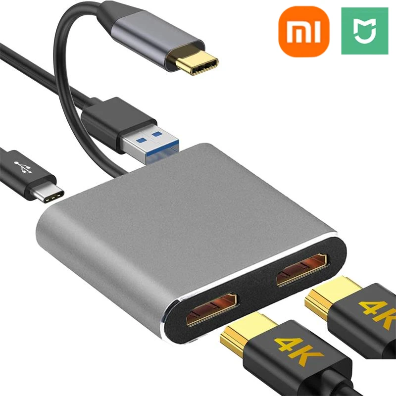 Xiaomi 4 в 1 Type C на двойной HDMI-совместимый удлинительный разветвитель PD USB-концентратор 4k Multi Displayer Конвертер Поддержка быстрой зарядки 2025
Xiaomi 4 в 1 Type C на двойной HDMI-совместимый удлинительный разветвитель PD USB-концентратор 4k Multi Displayer Конвертер Поддержка быстрой зарядки 2025