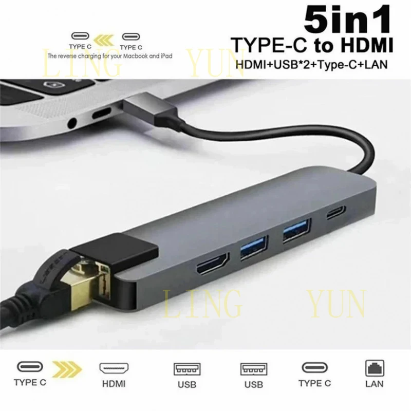 USB-хаб Z 5-в-1 Type-C с адаптером 4K HD и сетевым портом RJ45 1000M Ethernet
USB-хаб Z 5-в-1 Type-C с адаптером 4K HD и сетевым портом RJ45 1000M Ethernet