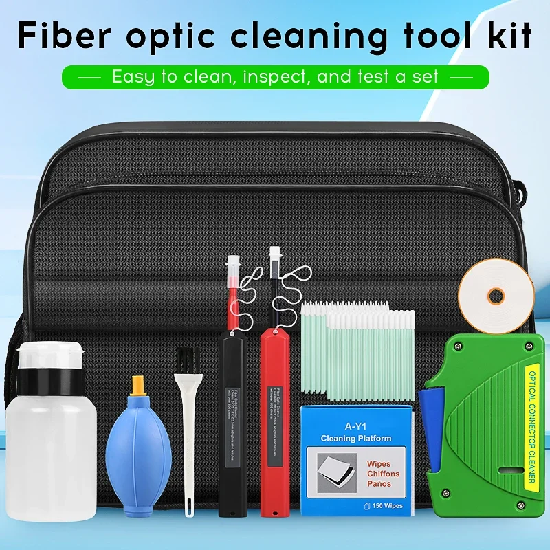 11PCS Fiber Optic Cleaner Toolkit 550times Cleaner Box and 800 Times Cleaning Pen SC/FC/ST Alcohol Bottle Cotton Swab F
11PCS Fiber Optic Cleaner Toolkit 550times Cleaner Box and 800 Times Cleaning Pen SC/FC/ST Alcohol Bottle Cotton Swab F
