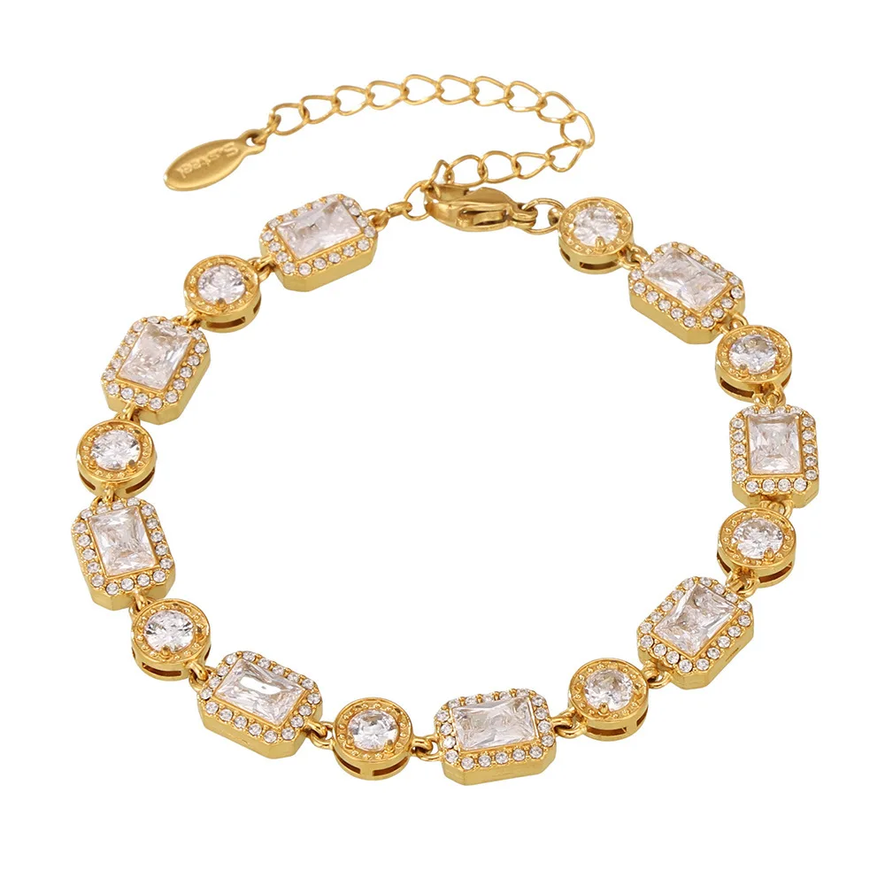 Women's Bracelet Inlaid with Zircon Geometric Style Stainless Steel Fashionable and Versatile Jewelry Accessories
Women's Bracelet Inlaid with Zircon Geometric Style Stainless Steel Fashionable and Versatile Jewelry Accessories