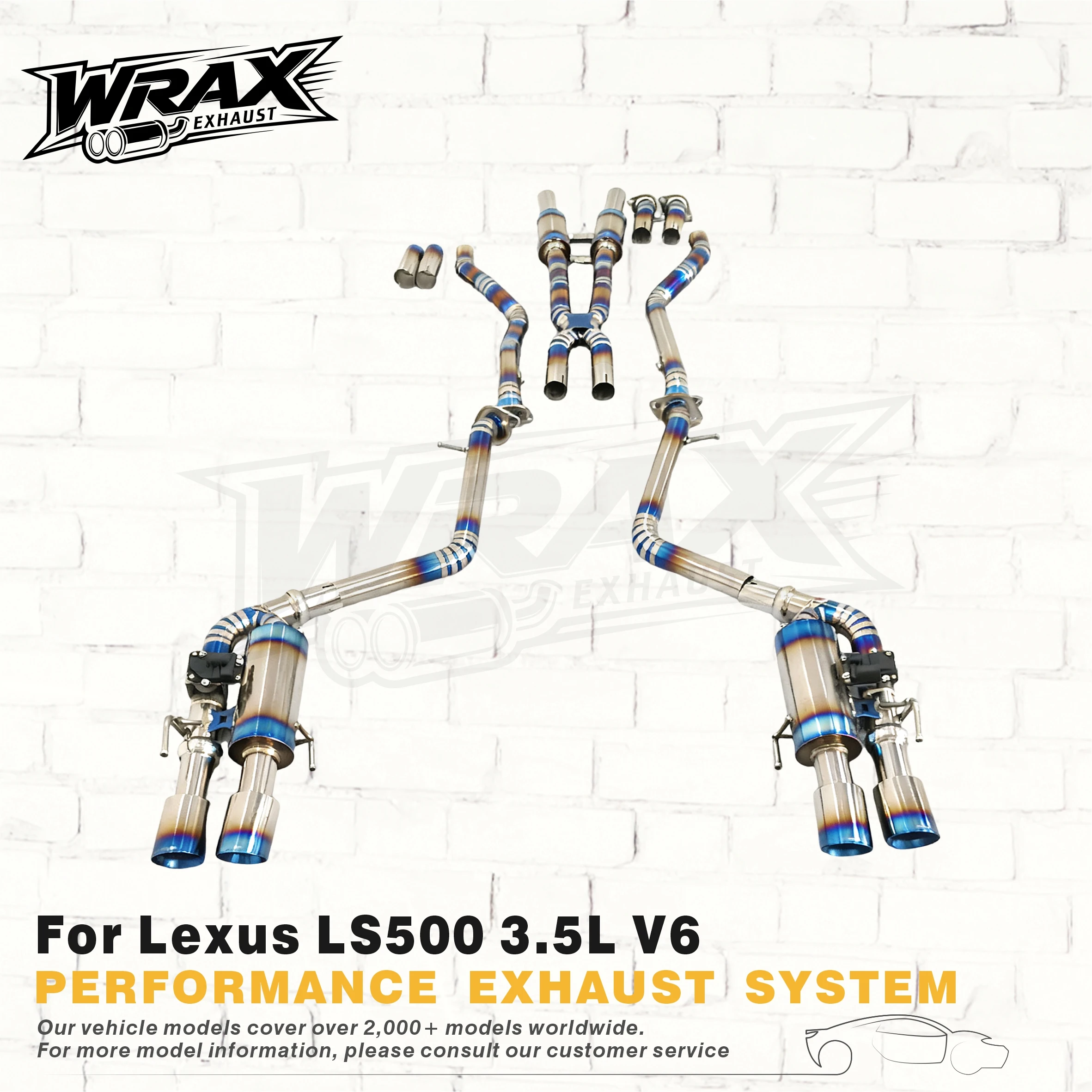 Выхлопная система для Lexus LS500 3.5L V6 2018-2025 Ti/SS304 Catback, заводская спецификация, с регулировкой клапанов, двухрежимный звук
Выхлопная система для Lexus LS500 3.5L V6 2018-2025 Ti/SS304 Catback, заводская спецификация, с регулировкой клапанов, двухрежимный звук