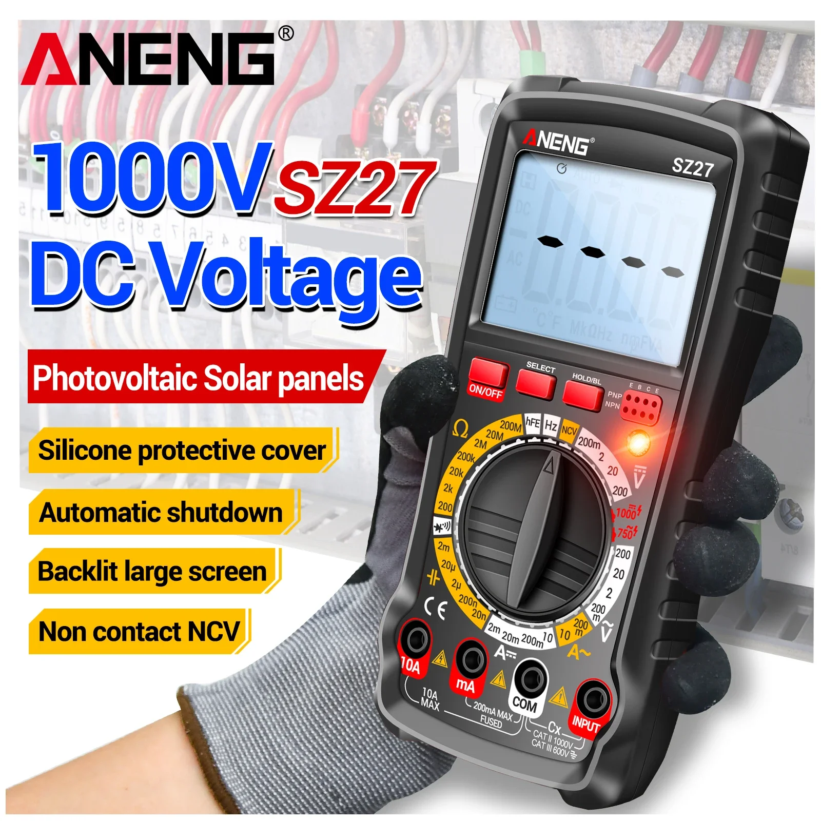 ANENG SZ27 Digital Multimeter 1999 Counting NCV Electrical Testing Resistance and Capacitance Electrical Multi purpose Meter
ANENG SZ27 Digital Multimeter 1999 Counting NCV Electrical Testing Resistance and Capacitance Electrical Multi purpose Meter