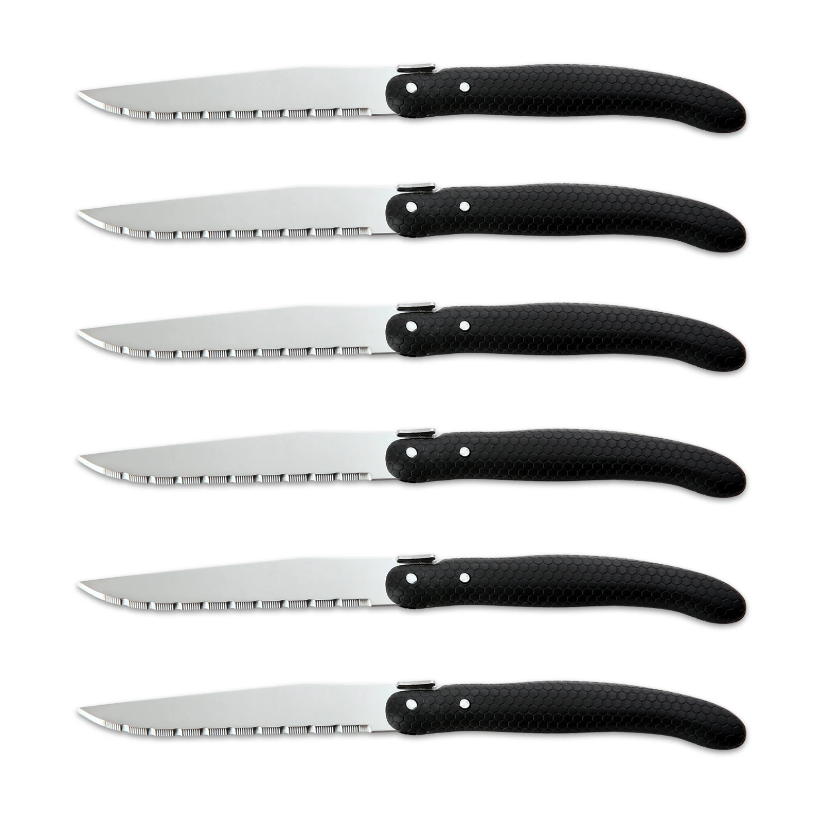 KitchenTrend 6 Piece Steak Knives Set Fruit Peeler Meat Cleaver and Vegetable Slicing Utility Knife featuring a VG10 Core
KitchenTrend 6 Piece Steak Knives Set Fruit Peeler Meat Cleaver and Vegetable Slicing Utility Knife featuring a VG10 Core