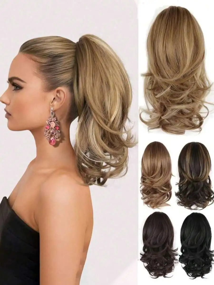 Long Curly Clip-On Ponytail Wig For Women Big Wave Fluffy Synthetic Hair Extension Elegant Hair Accessory
Long Curly Clip-On Ponytail Wig For Women Big Wave Fluffy Synthetic Hair Extension Elegant Hair Accessory