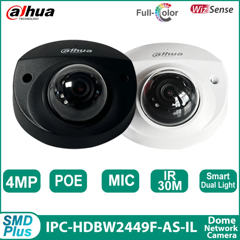 Dahua Wizsense 4MP Starlight Full Color Dual Light Mini Camera Waterproof & Vandal-proof Bulit Mic IR30M IP CCTV HDBW2449F-AS-IL
Dahua Wizsense 4MP Starlight Full Color Dual Light Mini Camera Waterproof & Vandal-proof Bulit Mic IR30M IP CCTV HDBW2449F-AS-IL