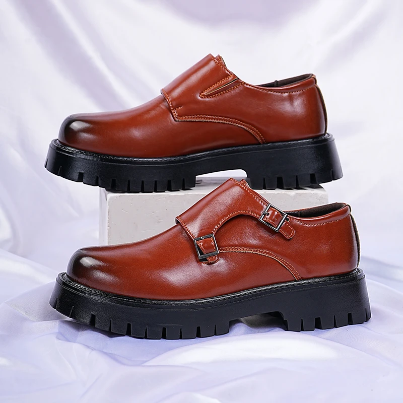 Platform Mens PU Leather Dress Shoes Handmade Quality British Style Retro Luxury Wedding Social Oxfords Shoes Male
Platform Mens PU Leather Dress Shoes Handmade Quality British Style Retro Luxury Wedding Social Oxfords Shoes Male