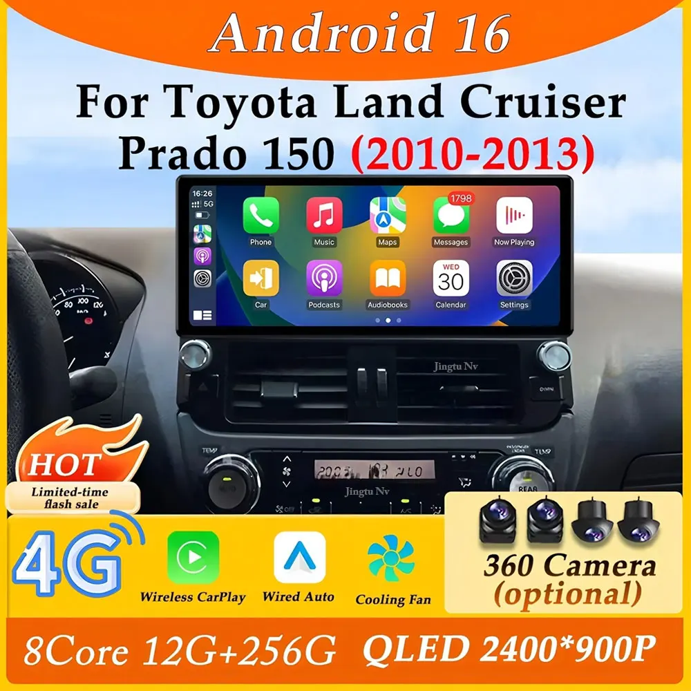 12.3" Ultra-thin Screen CarPlay for Toyota Land Cruiser Prado 150 2010 - 2013 Car Radio Multimedia PlayerSplit Screen DSP Stereo
12.3" Ultra-thin Screen CarPlay for Toyota Land Cruiser Prado 150 2010 - 2013 Car Radio Multimedia PlayerSplit Screen DSP Stereo