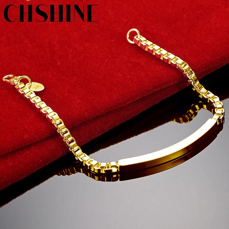 CHSHINE 18K Gold Smooth 4mm Chain Bracelet For Women Men Wedding Engagement Party Fashion Charm Jewelry
CHSHINE 18K Gold Smooth 4mm Chain Bracelet For Women Men Wedding Engagement Party Fashion Charm Jewelry