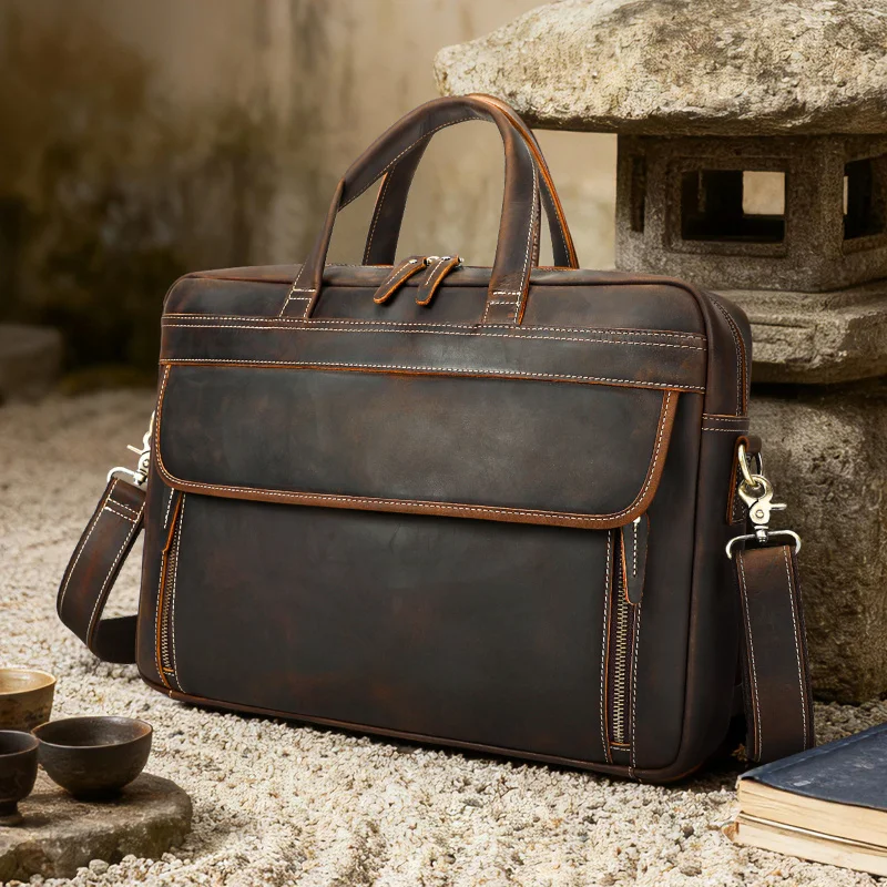 Crazy Horse Leather Men's Briefcase161-inch computer file handbag genuine leather business commuter crossbody bag Briefcase
Crazy Horse Leather Men's Briefcase161-inch computer file handbag genuine leather business commuter crossbody bag Briefcase