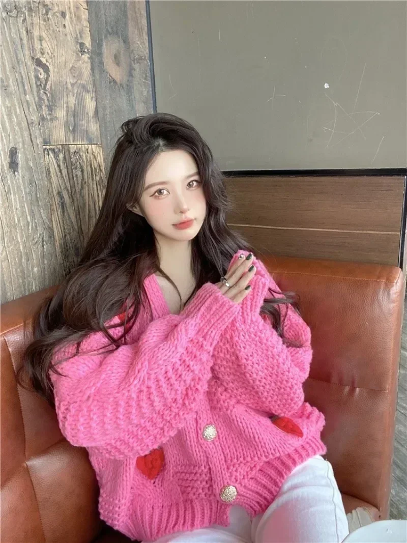 Y2k Women Harajuku Strawberry Loose Cardigan Sweater Autumn Fashion Long Sleeve Korean Female Preppy Style Baggy Sweater Tops
Y2k Women Harajuku Strawberry Loose Cardigan Sweater Autumn Fashion Long Sleeve Korean Female Preppy Style Baggy Sweater Tops