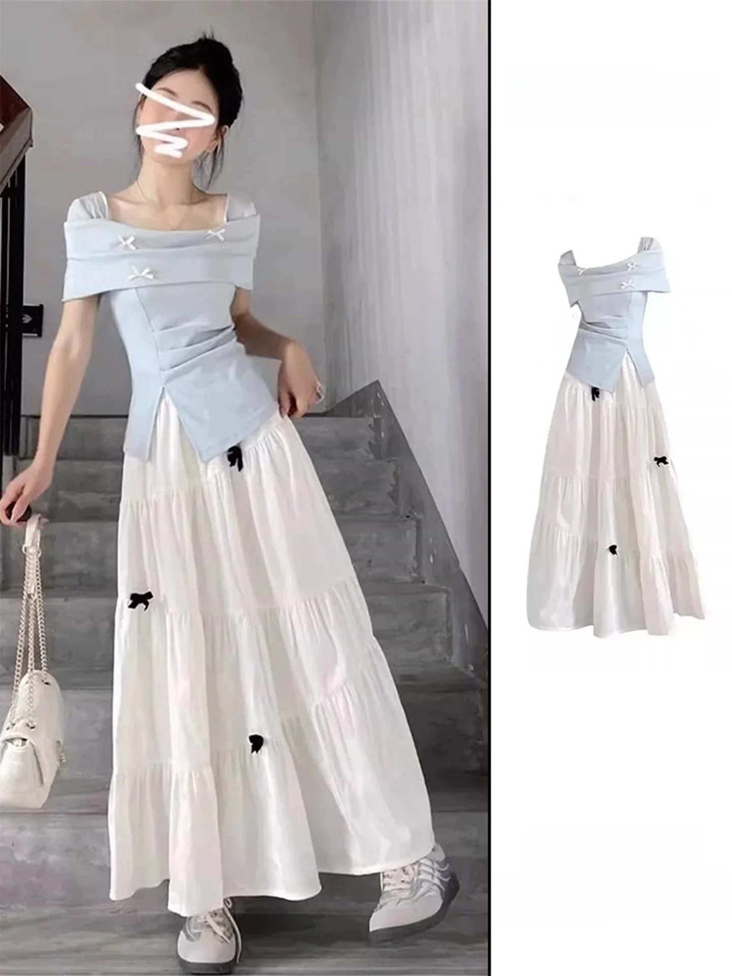 Summer Fashion Women's Blue Short Sleeve Top And High Waist Skirt Two Piece Set Breathable Lightweight Casual Outfit
Summer Fashion Women's Blue Short Sleeve Top And High Waist Skirt Two Piece Set Breathable Lightweight Casual Outfit