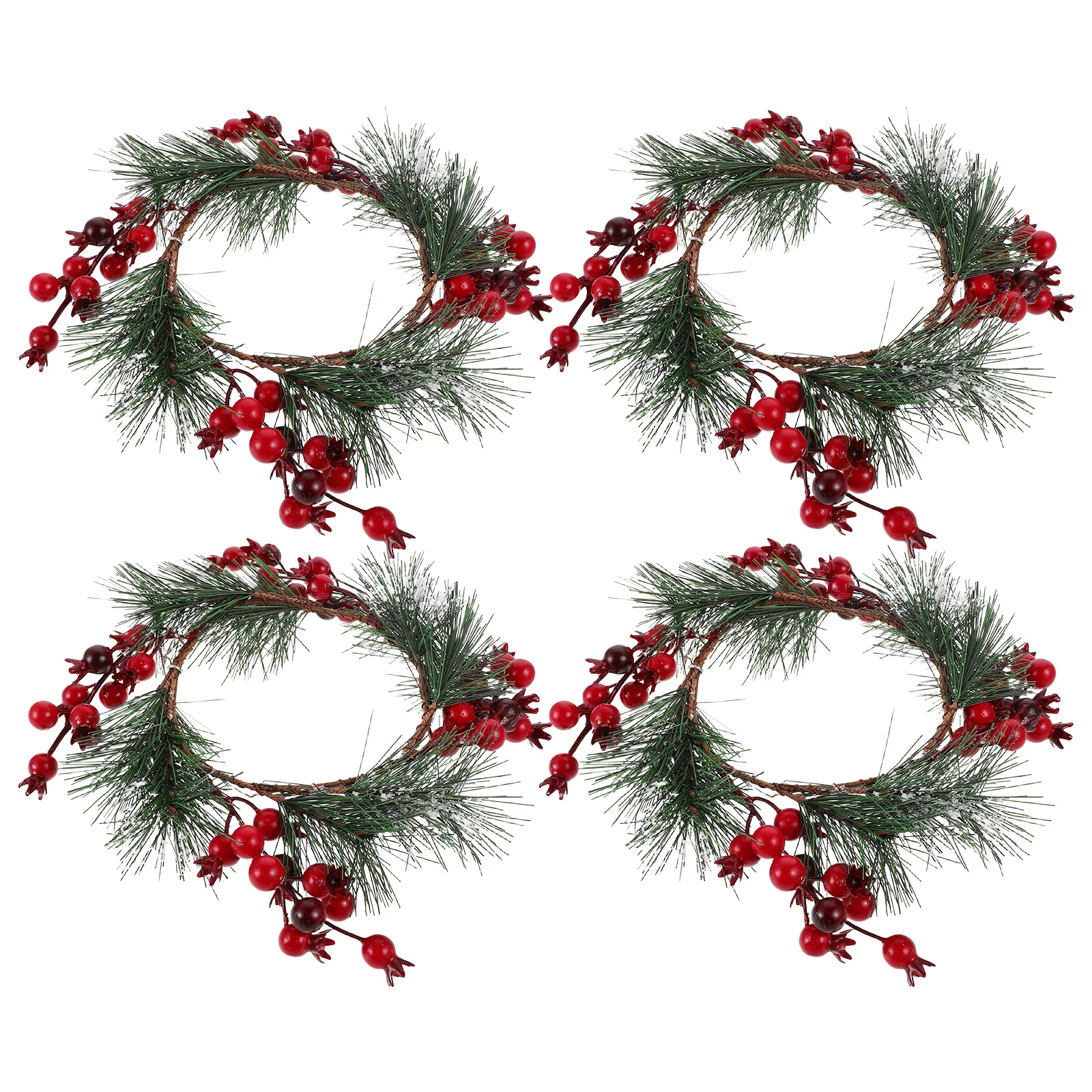 4Pcs Christmas Rings Wreaths Artificial Red Pomegranate Frosted Pine Needle Table Centerpiece Ring Decor
4Pcs Christmas Rings Wreaths Artificial Red Pomegranate Frosted Pine Needle Table Centerpiece Ring Decor