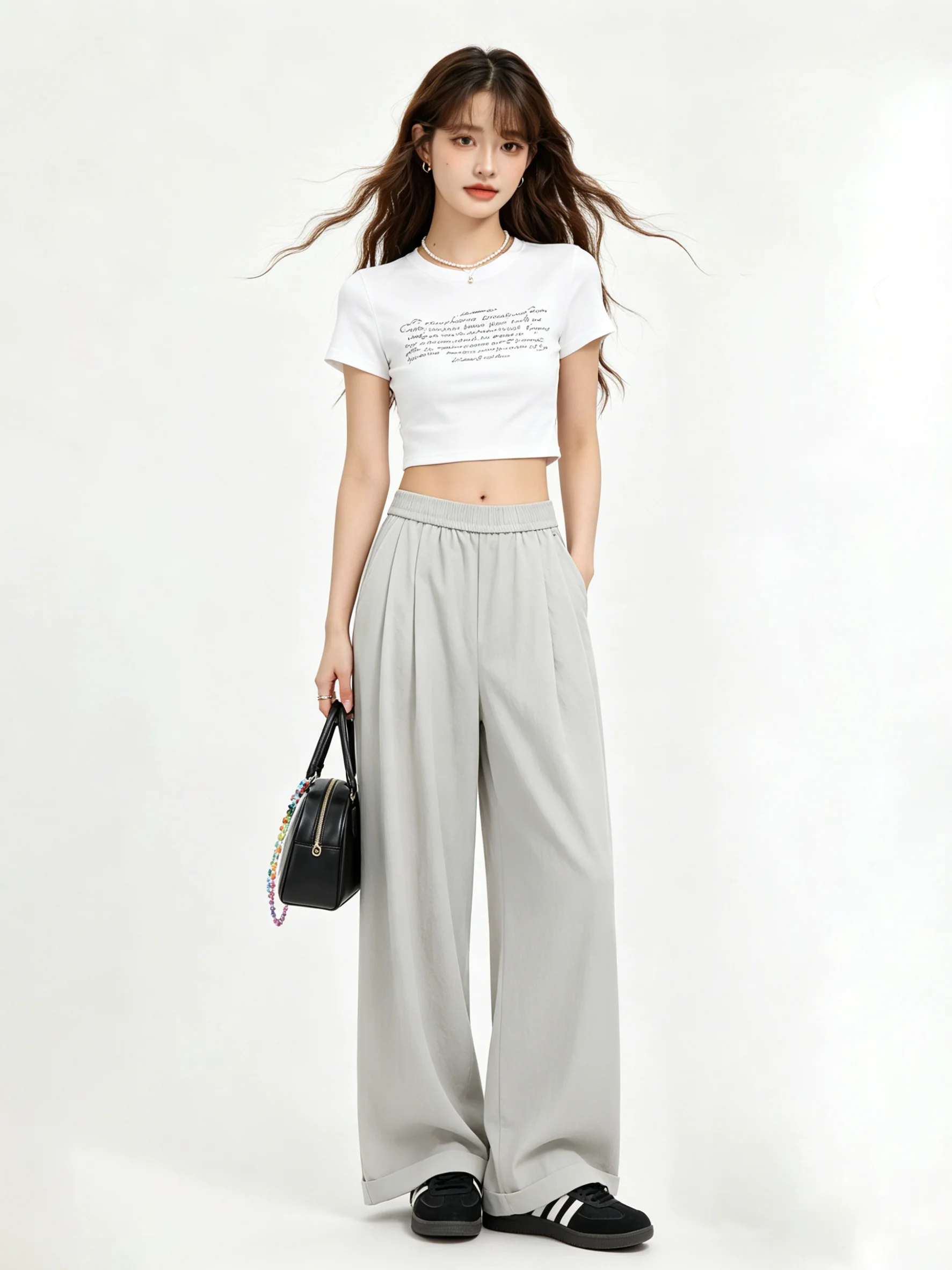 Casual Sporty Wide Leg Pants Elastic Waist Loose Comfortable Slimming Long Trousers Skin-friendly Breathable Ladies' Fashion
Casual Sporty Wide Leg Pants Elastic Waist Loose Comfortable Slimming Long Trousers Skin-friendly Breathable Ladies' Fashion