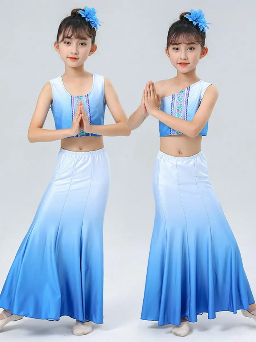 Dai Ethnic Girls' f Skirt Tailored for Dance Performances And Exams Peaco Dance Costume Children's Ethnic Faion
Dai Ethnic Girls' f Skirt Tailored for Dance Performances And Exams Peaco Dance Costume Children's Ethnic Faion