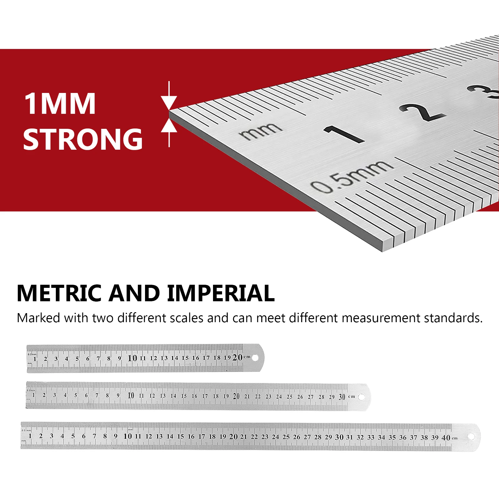 3pcs Stainless Steel Ruler Precision Graduated Straight Measuring Tool Office School Metal Scale Double Side Mark
3pcs Stainless Steel Ruler Precision Graduated Straight Measuring Tool Office School Metal Scale Double Side Mark
