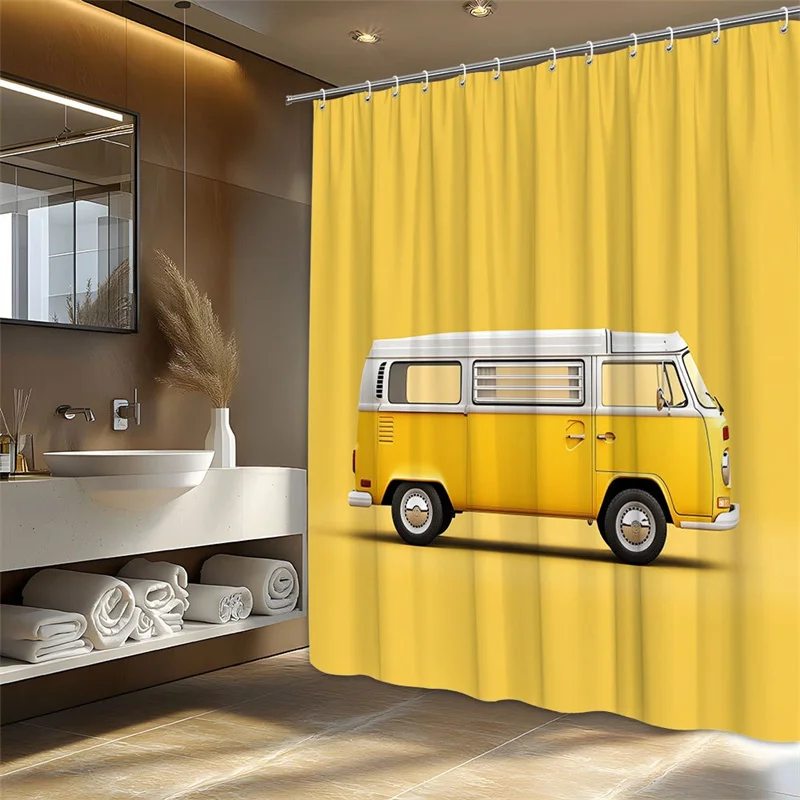 Retro Van Shower Curtain Waterproof Fabric Bathroom Curtains Yellow Camper Bath Screen Divider Home Decor With Hooks
Retro Van Shower Curtain Waterproof Fabric Bathroom Curtains Yellow Camper Bath Screen Divider Home Decor With Hooks