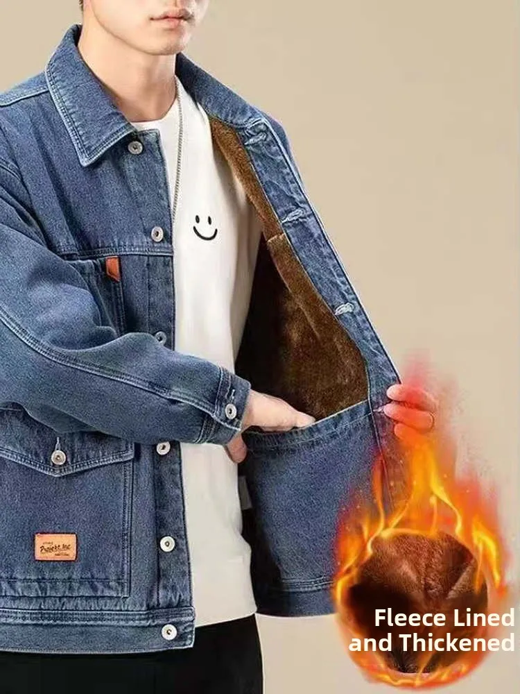 2025 New Men's Fleece Lined Thickened Denim Jacket Autumn Winter Workwear Jacket with Multiple Pockets Wear Resistant Dirt Proof
2025 New Men's Fleece Lined Thickened Denim Jacket Autumn Winter Workwear Jacket with Multiple Pockets Wear Resistant Dirt Proof