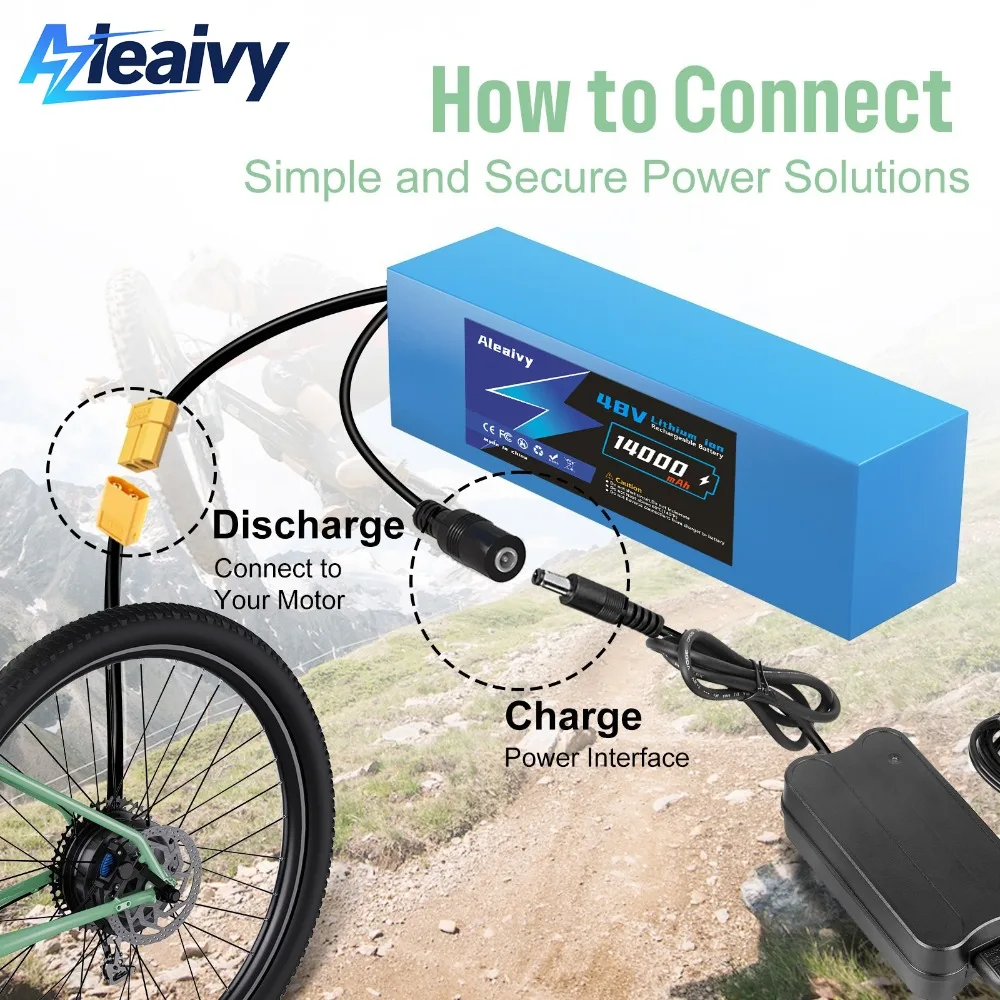 48V 14-20Ah Electric Bike Battery Lithium-Ion with Charger 30A BMS 1000+ Life Cycle for 48V 250W-1000W Motor Bicycles Scooter
48V 14-20Ah Electric Bike Battery Lithium-Ion with Charger 30A BMS 1000+ Life Cycle for 48V 250W-1000W Motor Bicycles Scooter
