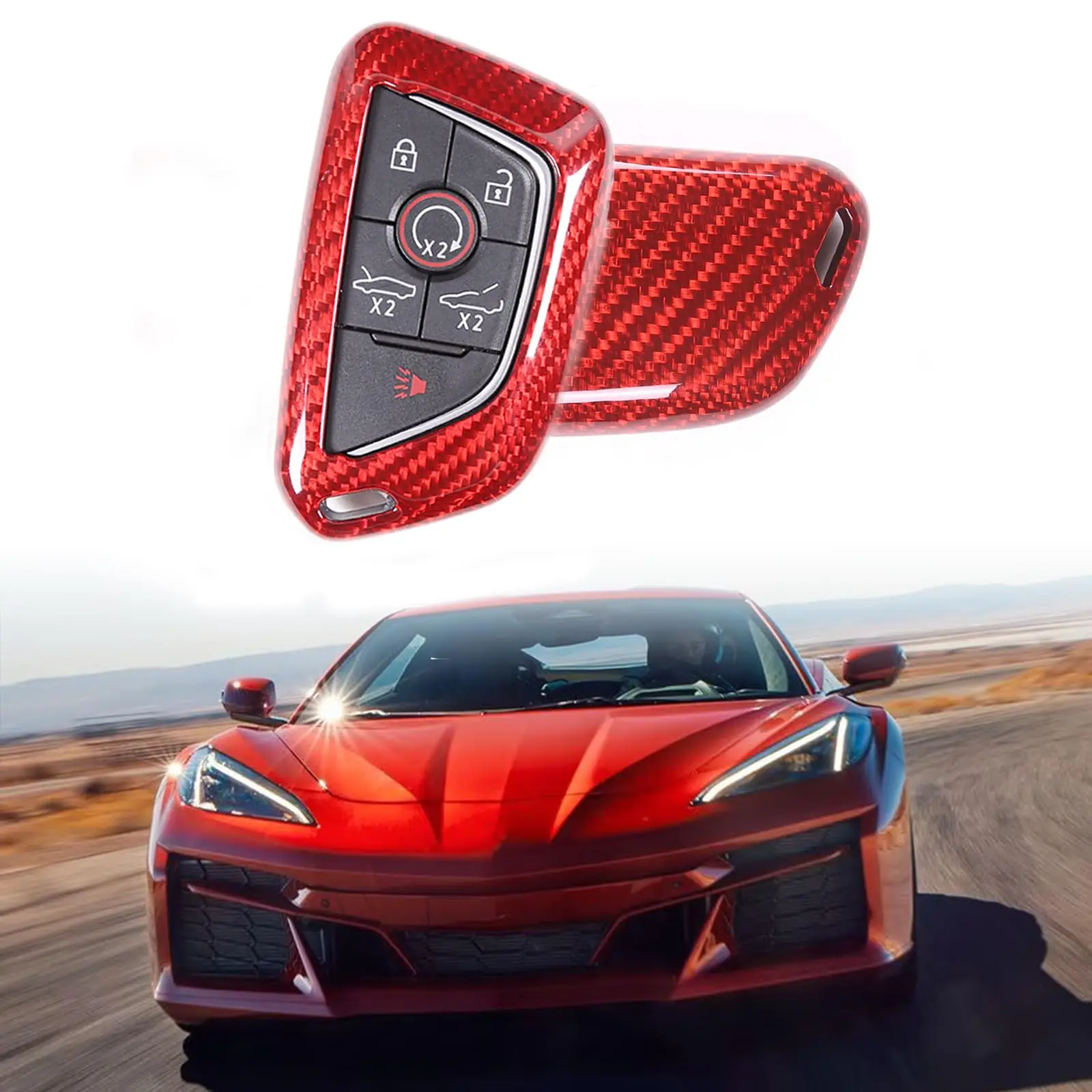 Red Dry Carbon Fiber Key Fob Cover For C8 Sports Car 2020-2025 Smart Remote Key Protector Shell Accessory
Red Dry Carbon Fiber Key Fob Cover For C8 Sports Car 2020-2025 Smart Remote Key Protector Shell Accessory