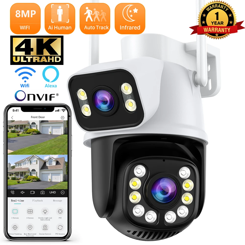WIFI IP Camera 8MP 4K Dual-Lens PTZ Camera Human Detect 4MP Security CCTV Camera Night Vision Outdoor Video Surveillance iCSee
WIFI IP Camera 8MP 4K Dual-Lens PTZ Camera Human Detect 4MP Security CCTV Camera Night Vision Outdoor Video Surveillance iCSee