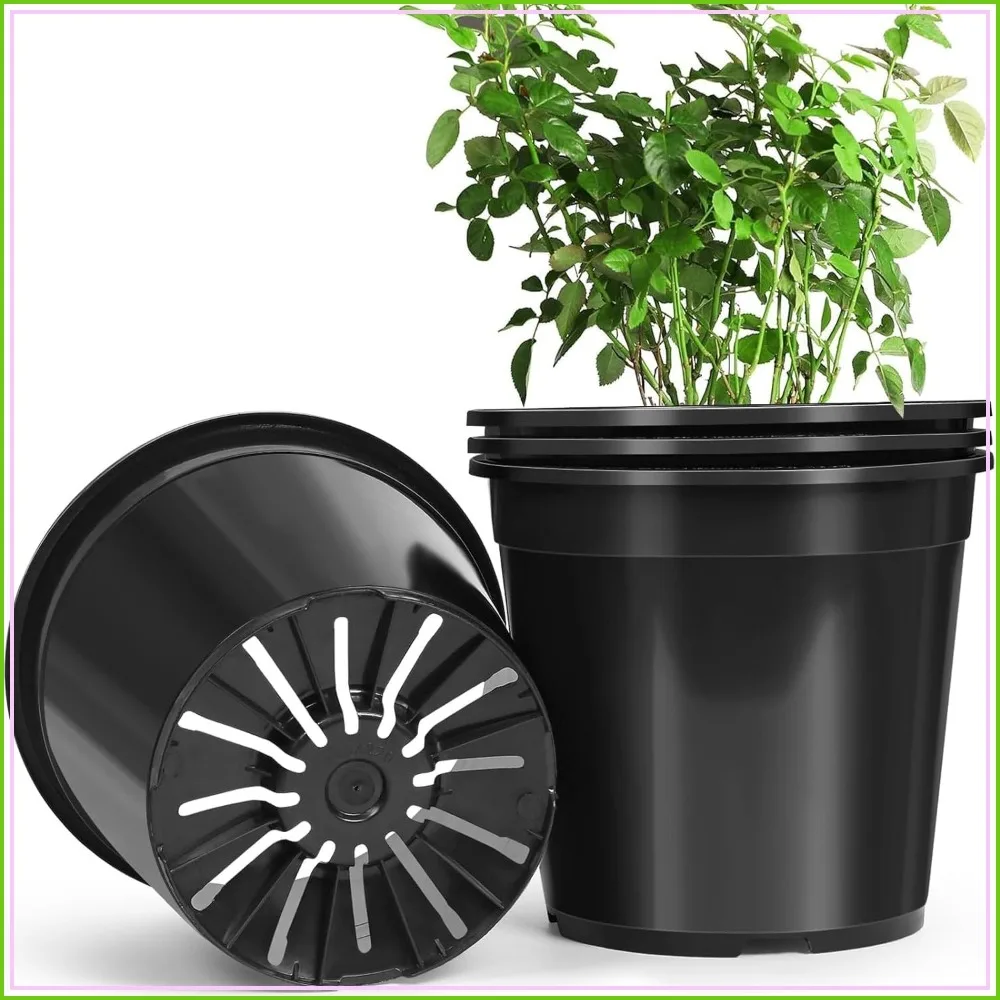 4-Pack 10 Gallon Nursery Pots with Drainage Holes for Indoor Outdoor Plants, Sturdy Plastic Planters
4-Pack 10 Gallon Nursery Pots with Drainage Holes for Indoor Outdoor Plants, Sturdy Plastic Planters