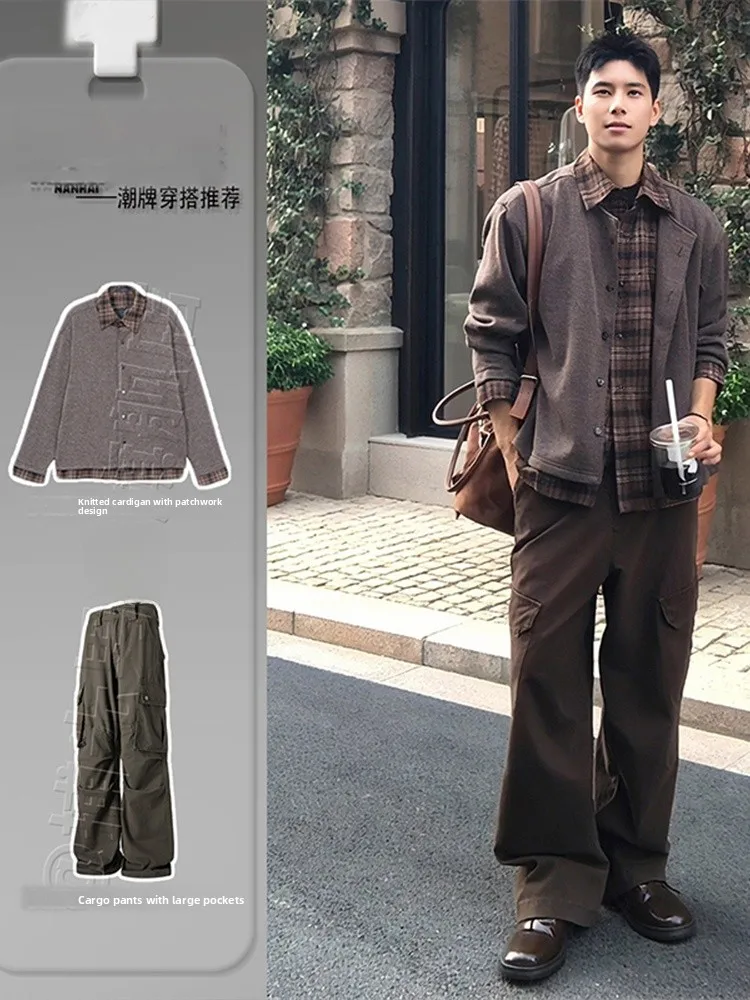 Casual Faion Men's Set Autumn Two-Piece Knitted Sweater Open Cardigan High-End Lazy Sle Long Sve irt And Pants
Casual Faion Men's Set Autumn Two-Piece Knitted Sweater Open Cardigan High-End Lazy Sle Long Sve irt And Pants