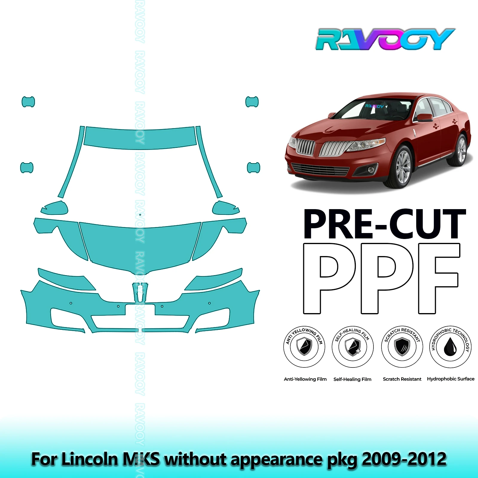 8.5Mil Precut Paint Protection Film PPF Clear Bra Front Kit For Lincoln MKS without appearance pkg 2009-2012
8.5Mil Precut Paint Protection Film PPF Clear Bra Front Kit For Lincoln MKS without appearance pkg 2009-2012