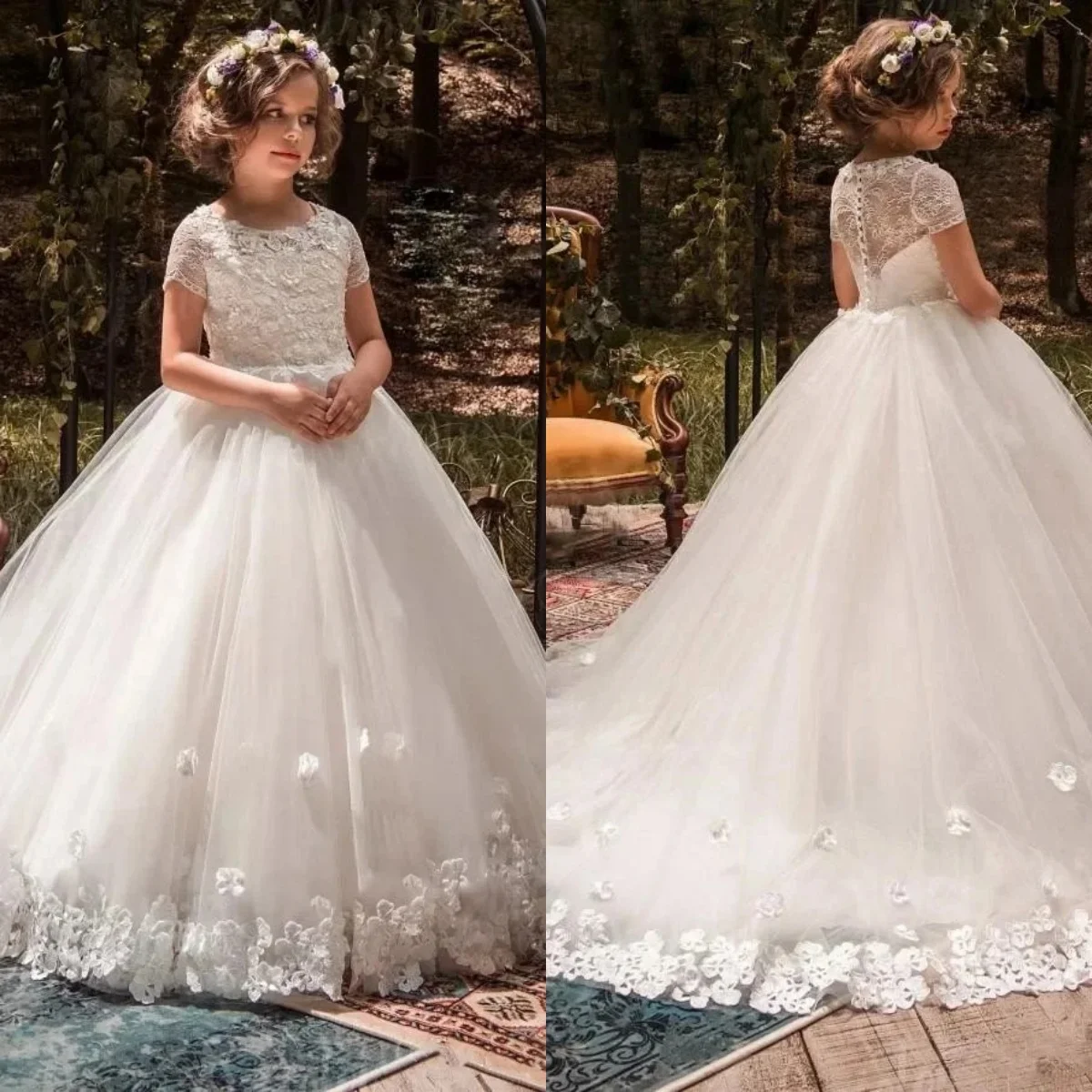 Белые платья с цветочным узором для девочек по индивидуальному заказу на свадьбу с цветочной аппликацией без рукавов, платья принцессы для первого причастия, детские платья для дня рождения
Белые платья с цветочным узором для девочек по индивидуальному заказу на свадьбу с цветочной аппликацией без рукавов, платья принцессы для первого причастия, детские платья для дня рождения