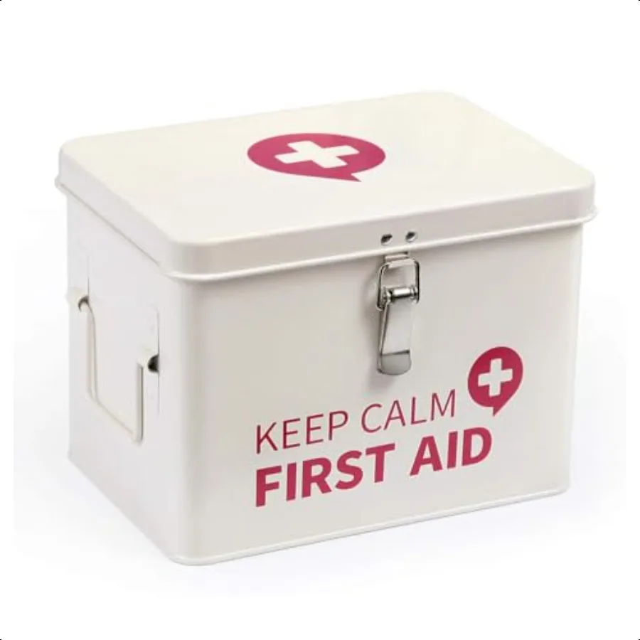 Keep Calm First Aid Medicine Organizer Storage Metal box with Lid Latch Closure Removable Tray and side handles Empty Box for
Keep Calm First Aid Medicine Organizer Storage Metal box with Lid Latch Closure Removable Tray and side handles Empty Box for