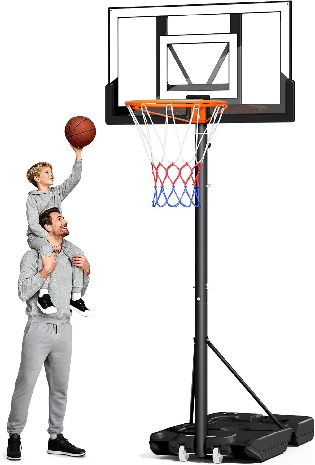 Adjustable 10FT Basketball Hoop, Shatterproof 40" Backboard, Portable for Kids/Adults
Adjustable 10FT Basketball Hoop, Shatterproof 40" Backboard, Portable for Kids/Adults