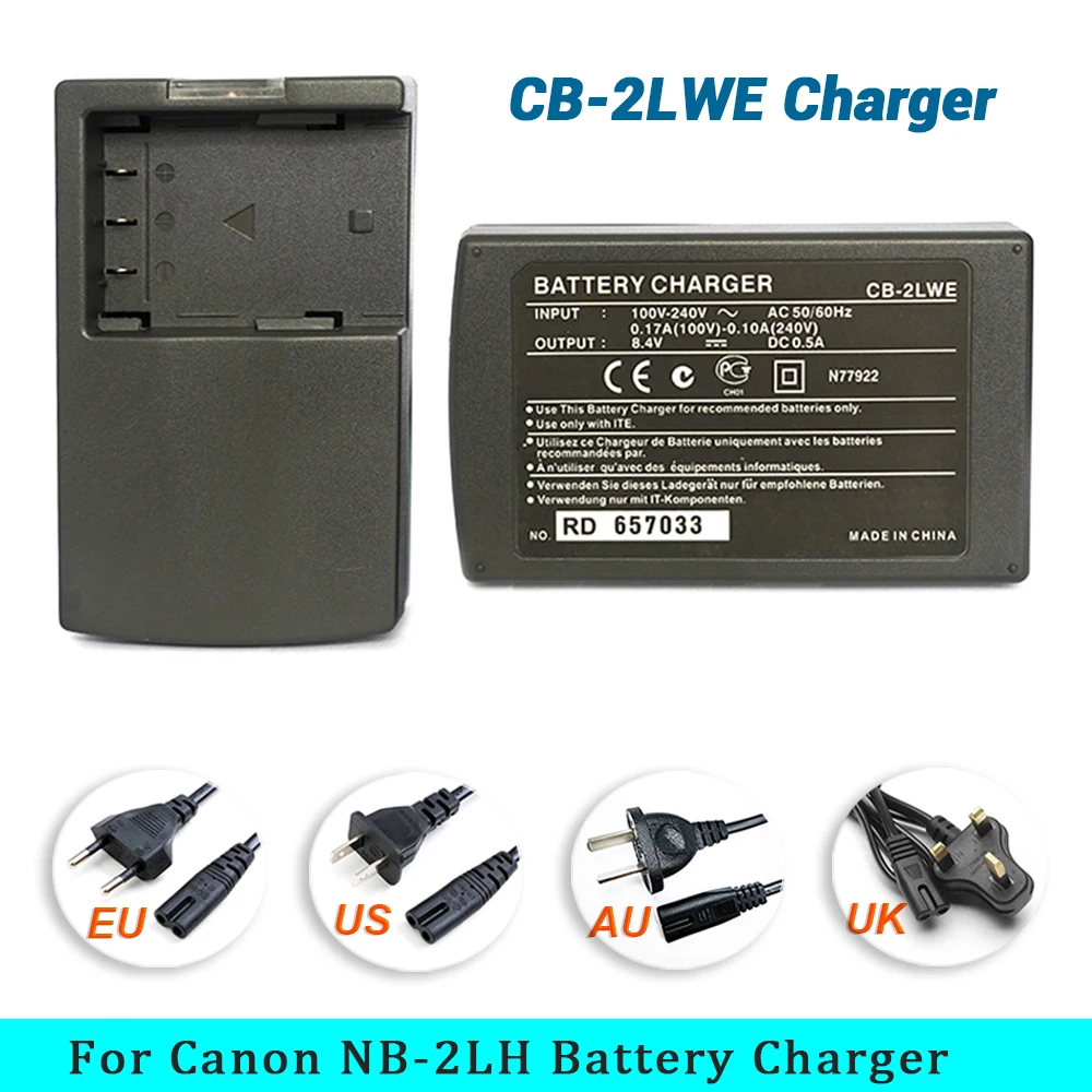 CB-2LWE CB-2LTE Battery Charger For Canon EOS 350D, 400D, G7, G9, S30, S50, S80, DC420, DC411, DC320, DC301 Camera NB-2LH NB-2L
CB-2LWE CB-2LTE Battery Charger For Canon EOS 350D, 400D, G7, G9, S30, S50, S80, DC420, DC411, DC320, DC301 Camera NB-2LH NB-2L