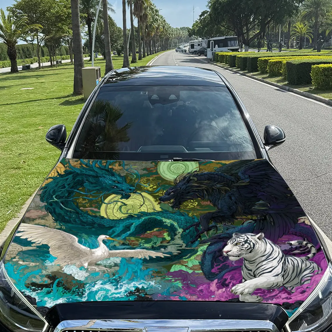 Auspicious Four Symbols Pattern car hood stickers, waterproof self-adhesive, scratch resistant, easy to stick, durable car PVC s
Auspicious Four Symbols Pattern car hood stickers, waterproof self-adhesive, scratch resistant, easy to stick, durable car PVC s
