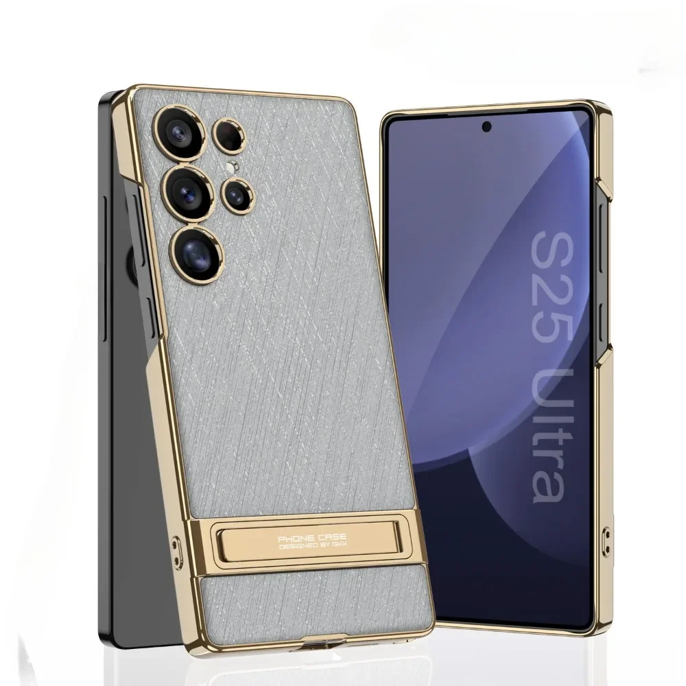 Electroplated Leather Holder Galaxy S25 Ultra Phone Case for Samsung Galaxy S25 S24 Ultra Hard Shell Bracket Protective Cover
Electroplated Leather Holder Galaxy S25 Ultra Phone Case for Samsung Galaxy S25 S24 Ultra Hard Shell Bracket Protective Cover