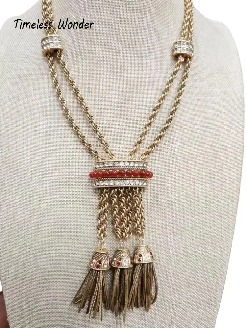Timeless Wonder Retro Zircon Geo Tassel Chains Necklaces for Women Designer Vintage Jewelry Runway Top Luxury Rare Set 5623
Timeless Wonder Retro Zircon Geo Tassel Chains Necklaces for Women Designer Vintage Jewelry Runway Top Luxury Rare Set 5623