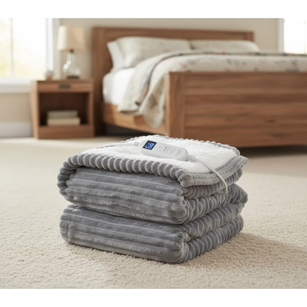 Electric Heated Throw Blanket with 4 Timer & 6 Heat Settings, Ideal Winter Gift for Adults in Grey (50x60 Inch)
Electric Heated Throw Blanket with 4 Timer & 6 Heat Settings, Ideal Winter Gift for Adults in Grey (50x60 Inch)