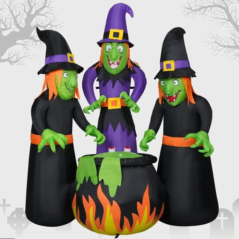 6Ft Halloween Inflatable Outdoor Decor, Three Witch Surround Cauldron with Built-in Lights, Blowing Lights Garden Grass
6Ft Halloween Inflatable Outdoor Decor, Three Witch Surround Cauldron with Built-in Lights, Blowing Lights Garden Grass