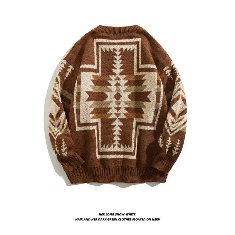 2026 Мужской винтажный жаккардовый свитер с круглым вырезом в этническом стиле, подростковый свитер
2026 Мужской винтажный жаккардовый свитер с круглым вырезом в этническом стиле, подростковый свитер