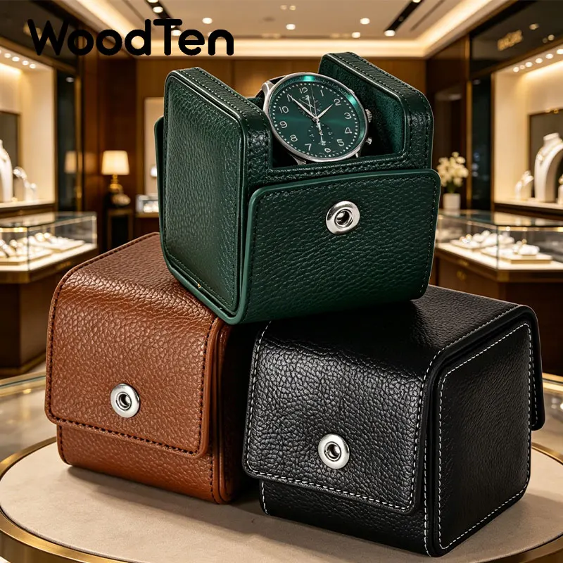 WoodTen Portable Watch Box Leather Watch Organizer Watch Storage Box With Pillow Wristwatch Bag Birthday Gift Watch Case
WoodTen Portable Watch Box Leather Watch Organizer Watch Storage Box With Pillow Wristwatch Bag Birthday Gift Watch Case