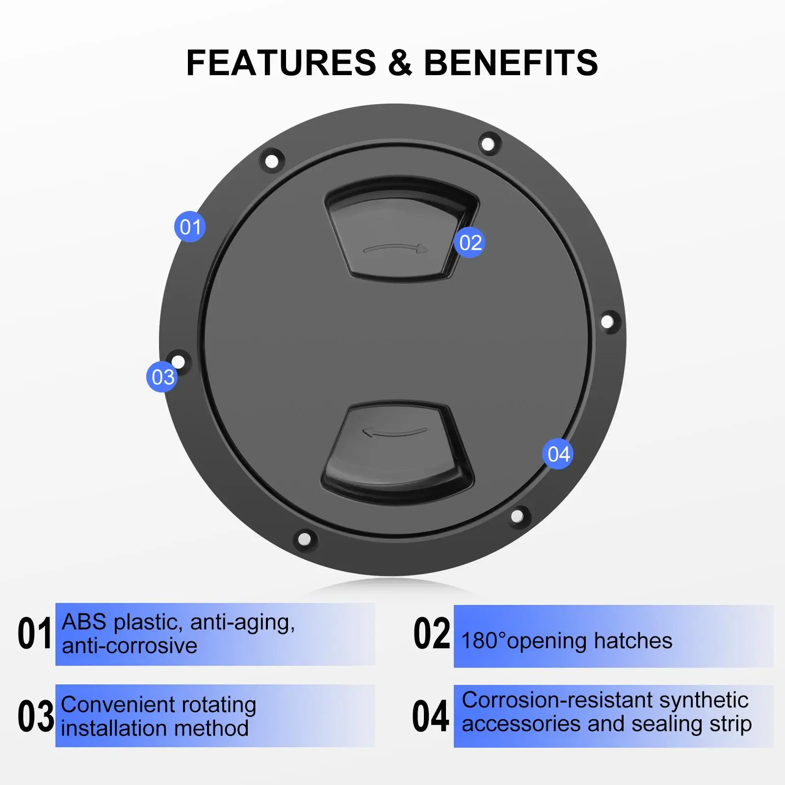 Black 5 Inch Inspection Hatch ABS Plastic Deck Plate Marine Access Cover Non Slip Surface for Yacht Hatch
Black 5 Inch Inspection Hatch ABS Plastic Deck Plate Marine Access Cover Non Slip Surface for Yacht Hatch