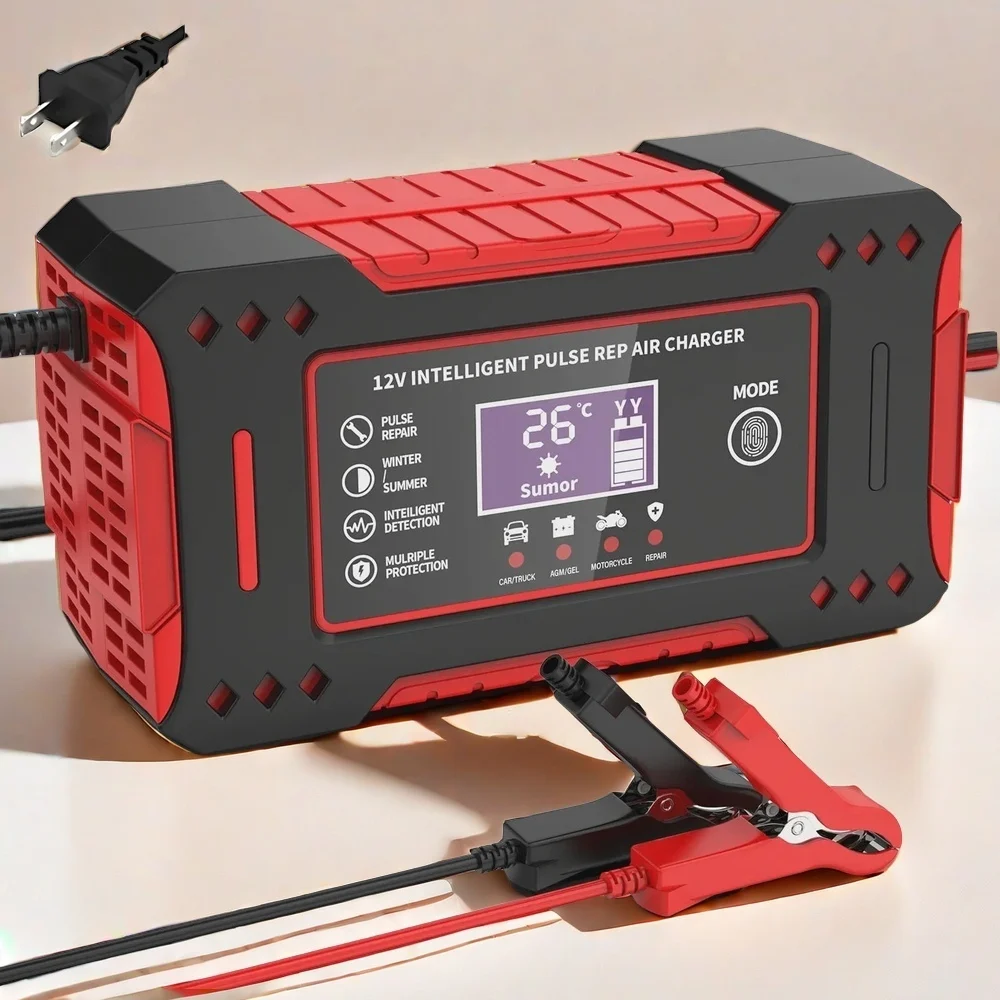 12V6A Car & Motorcycle Battery Charger, Intelligent Charging Unit for 12V 2AH-100AH Batteries, Excludes Lithium Batteries
12V6A Car & Motorcycle Battery Charger, Intelligent Charging Unit for 12V 2AH-100AH Batteries, Excludes Lithium Batteries