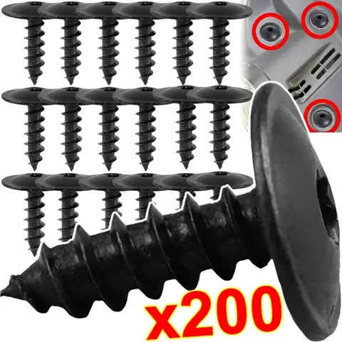 Car Body Screws Mudguard N90974701 for VW Golf Metal Self Tapping Screw Rivet Black Fastener Bolt Cross Self Tapping Phillips