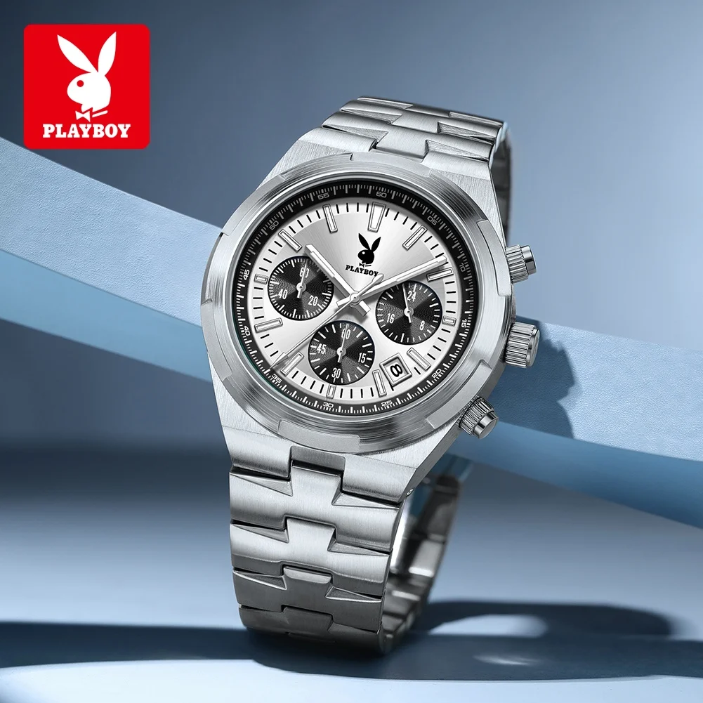 PLAYBOY 3111 Fashion Brand Quartz Watch Men Luminous Function 30m Waterproof Chronograph Dial Date Window Watch For Men
PLAYBOY 3111 Fashion Brand Quartz Watch Men Luminous Function 30m Waterproof Chronograph Dial Date Window Watch For Men