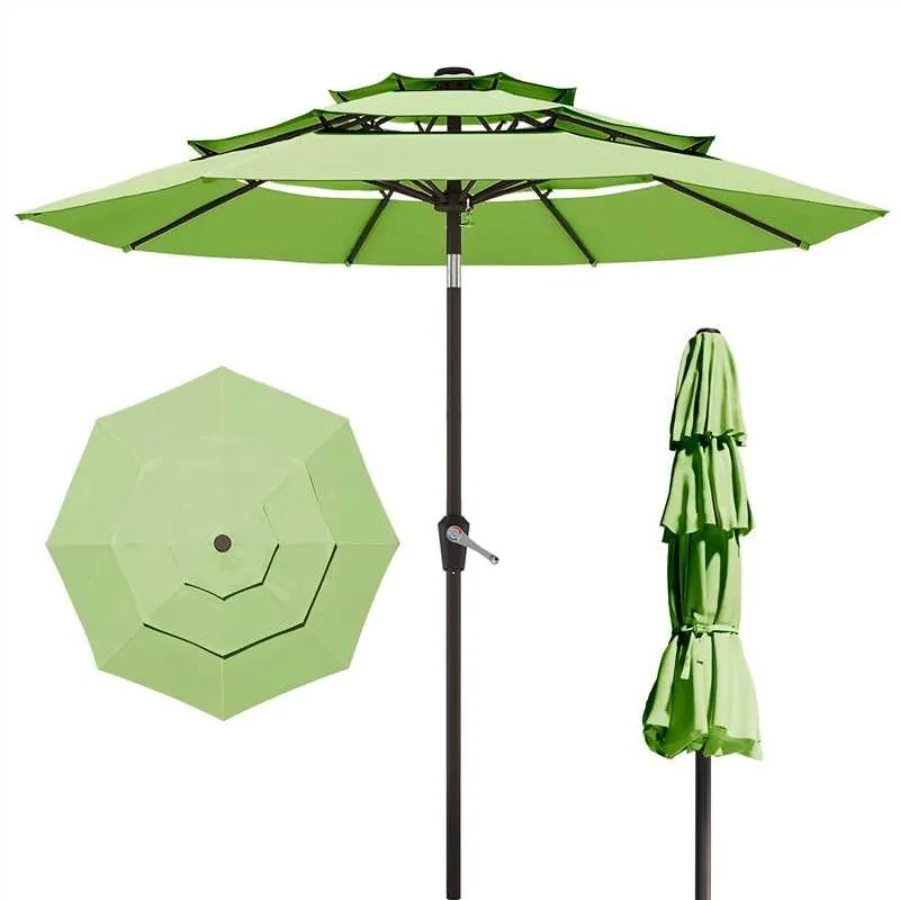10Feet Patio Umbrella 3 Tiers Outdoor Market Umbrella w/Push Button Tilt, Crank, UV and Waterproof Table Umbrella for Garden, P
10Feet Patio Umbrella 3 Tiers Outdoor Market Umbrella w/Push Button Tilt, Crank, UV and Waterproof Table Umbrella for Garden, P