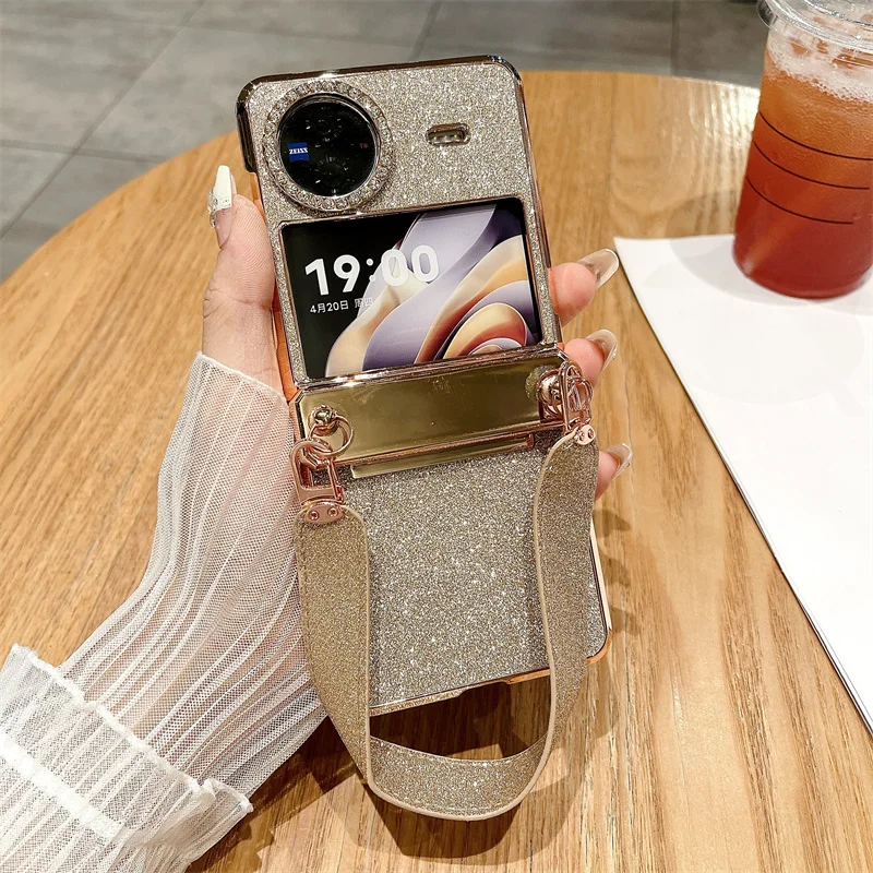 Case For Vivo X Flip Electroplated Luxury Leather Wristband Starry Sky Lens Hinge Protection Shockproof Anti-Fingerprint Cover
Case For Vivo X Flip Electroplated Luxury Leather Wristband Starry Sky Lens Hinge Protection Shockproof Anti-Fingerprint Cover