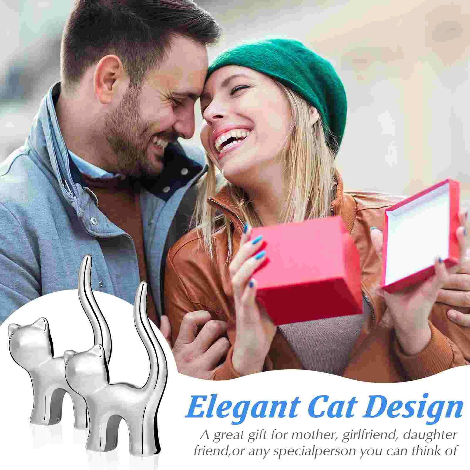 2 Pcs Holders Creative Animal Shape Ring Stands Cat Trinket Dishes for Rings Earrings Gifts for Women Girls
2 Pcs Holders Creative Animal Shape Ring Stands Cat Trinket Dishes for Rings Earrings Gifts for Women Girls