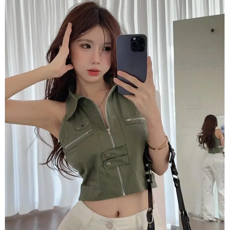 American Retro Spicy Girl Collared ter Ne Workwear Vest Women Summer Unique ort Svel irt Commute Sle Slim Fit
American Retro Spicy Girl Collared ter Ne Workwear Vest Women Summer Unique ort Svel irt Commute Sle Slim Fit