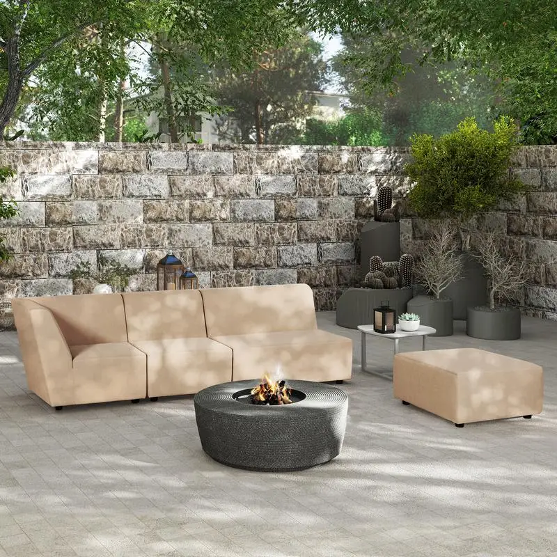 Modular Upholstered Deep Seating Patio Armless Loveseat, Almond Beige Olefin, Indoor/Outdoor Use, Comfortable and Stylish
Modular Upholstered Deep Seating Patio Armless Loveseat, Almond Beige Olefin, Indoor/Outdoor Use, Comfortable and Stylish