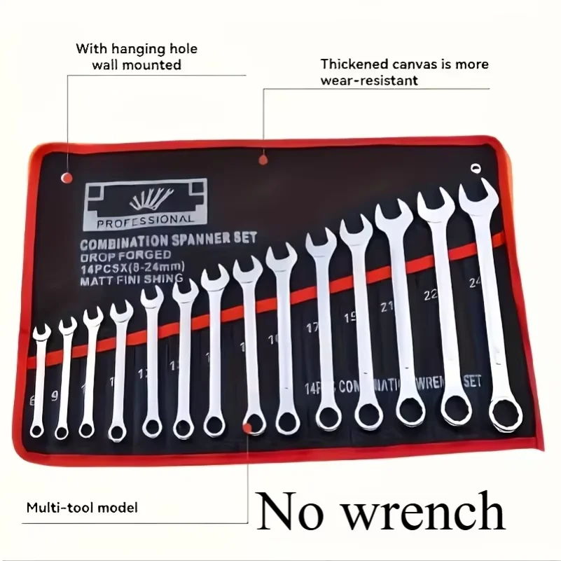 14-Pocket Tool Organizer Roll. Durable Wrench Storage Bag with Portable Handle. Perfect for Garage & Workshop Organization.
14-Pocket Tool Organizer Roll. Durable Wrench Storage Bag with Portable Handle. Perfect for Garage & Workshop Organization.